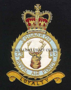 Écusson brodé en dentelle de haute qualité RAF SQD 33, à coudre, en tissu, design circulaire de luxe pour vêtement - Product Image 3