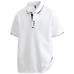 Chemise Hawaïenne Blanche à Manches Courtes pour Homme ACE, Col Rabattu, Respirante, Coupe Classique, Couleur Unie, Coton, Toutes Saisons - Product Image 1