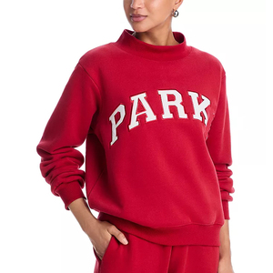 Sudadera con cuello alto personalizada para mujer, estilo vintage con estampado gráfico en relieve y texto arqueado, ideal para el espíritu universitario. - Product Image 2
