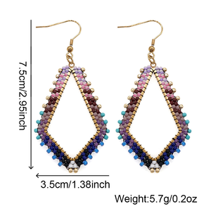 Pendientes Colgantes Tejidos con Cuentas de Color Degradado, Joyería Hecha a Mano para Mujer, Hermosos Regalos para Mamá por MD HANDICRAFTS - Product Image 5