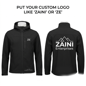 Veste à capuche décontractée pour homme ZAINI ZI-114 en polyester et élasthanne, douce, respirante, coupe-vent, écologique, gris bleu, automne - Product Image 1