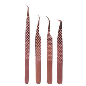 Set de Pinzas Rizadoras de Pestañas de Acero Japonés con Empuñadura de Diamantes, Marca Privada, Color Oro Rosa, Duraderas, Reutilizables, Acero Inoxidable de Alta Calidad - Product Image 1