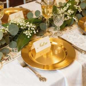 Assiette de Présentation Ronde Dorée Métallique Premium pour Vaisselle, Décoration de Table, Napperon pour Mariages, Banquets, Traiteur et Événements - Product Image 4