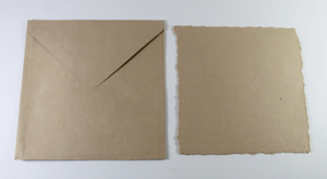 Carte à bords festonnés 250 g/m² avec enveloppe assortie, papier recyclé fait main à partir de fibres de coton, sans acide, sans bois, véritablement écologique - Product Image 2