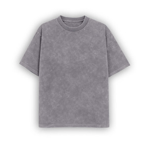 เสื้อยืดคอตตอนคุณภาพสูง 210 GSM ล้างสีแบบ Acid Wash สีน้ำเงินวินเทจ พิมพ์ลายกราฟิก สกรีนโลโก้ได้ เสื้อยืดผู้ชายทรงหลวม 100% ผ้าฝ้าย - Product Image 3