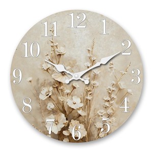 Rustic Pine Wood Wall <b>Clock</b> <b>Hand</b>-Painted Roses Wholesale Farmhouse Dcor - Product Image 5