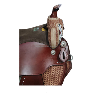 Western Pleasure Trail Riding Tallado Antiguo Elegante Sillín de caballo Sillín multiusos Doma inglesa Sillín de equitación - Product Image 6