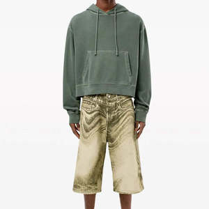High Quality Canvas Denim Shorts Fashion High <b>Waist</b> Blue <b>Jeans</b> Casual Pants <b>Elastic</b> <b>Waist</b> Men Denim Quick Dry 180g Digital - Product Image 3