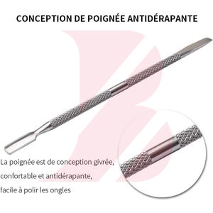 Pousse-cuticules professionnel en acier inoxydable à double tête, outils de manucure pour nettoyer les ongles et les ongles d'orteils - Product Image 4
