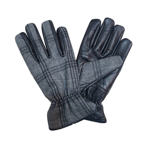 100% <b>Wool</b> Tweed Leather <b>Gloves</b> Wholesale Real Sheepskin Unisex UK Style Autumn Winter Fashion Casual Party Outdoor Winter <b>Gloves</b> - Product Image 3