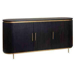 Modern Wooden Sideboard 2 Slab <b>Doors</b> <b>Storage</b> <b>Cabinet</b> Living Room Dining Midcentury Design Apartment Hospital 2 Shelves 4 - Product Image 2