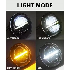 Phare LED universel ELTRON TURBO 7 pouces avec anneau lumineux blanc-jaune DRL, lumière ambre et faisceau haut/bas pour tout-terrain - Product Image 1