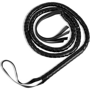 Fouet en cuir véritable de qualité professionnelle, poignée robuste et durable, design flexible, idéal pour l'entraînement en extérieur et la collection - Product Image 1