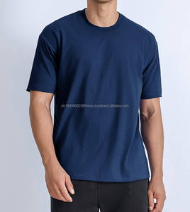 Camiseta de algodón grueso de color sólido personalizada OEM, camiseta cilíndrica de cuello redondo para hombre - Product Image 2