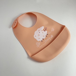 Bavoir bébé en silicone imperméable |   Attrape-aliments réglable |   Compatible lave-vaisselle |   6-36 mois - Product Image 1