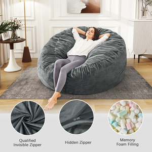 Fauteuil-lit 2-en-1 en velours côtelé avec éponge haute densité, mobilier de salon moderne, pouf vietnamien MD24 - Product Image 6