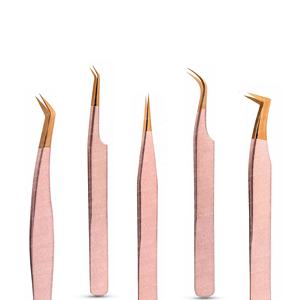 Ensemble de pinces de précision de style russe en acier inoxydable allemand, antistatiques, durables, gamme complète pour plusieurs techniques d'extension de cils – En stock - Product Image 1