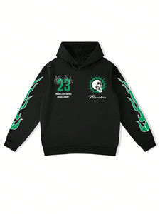 ชุดเสื้อฮู้ดและกางเกงลำลองพิมพ์ลายตัวอักษรสำหรับผู้ชาย, ชุด 2 ชิ้นสำหรับผู้ชาย, ชุดกราฟิก 2 ชิ้นสำหรับผู้ชาย, ชุดเสื้อฮู้ด - Product Image 3