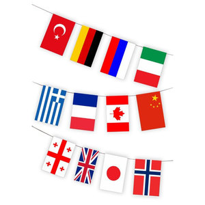 Guirnalda de Banderas Internacionales Personalizadas, Surtido de Países, Patrón Sólido, Tejido Transpirable de Malla de Polipropileno - Product Image 1