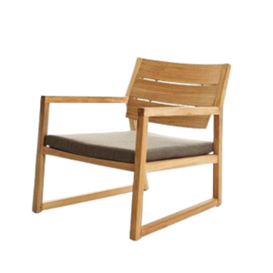 Fauteuils de salon de jardin avec coussin bas en teck naturel, canapés de jardin, canapé une place - Product Image 6