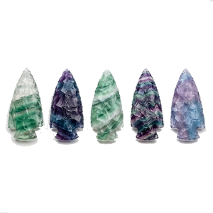 Pointes de flèche en pierre naturelle, cristal de fluorite arc-en-ciel, pointes de flèche de jaspe fantaisie, pierres précieuses, vente en gros de cristaux - Product Image 2