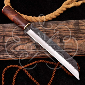 MORTAL SAGA Custom Handmade Viking Seax Knife High Carbon Steel Waterproof Multifunction Bushcraft Hunting Survival Fixed Blade - Product Image 2