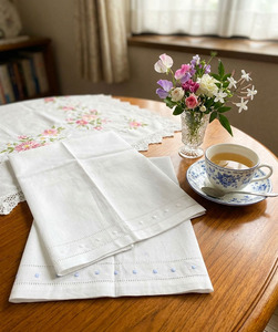 Toalla de invitado de algodón blanco personalizada al por mayor con dobladillo, puntos bordados, lavable a máquina, de secado rápido, servilleta de té ecológica - Product Image 2