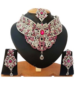 Luxury Bridal Engagement Necklace Earring Headpiece Set Copper Alloy Zircon Flower Design Vintage Wedding Anniversary Party - Product Image 1