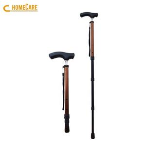 Bâton de marche télescopique 5 sections à prix de gros, embout en caoutchouc, rangement instantané, capacité 250 LBS, pour personnes âgées, randonnée et escalade - Product Image 2