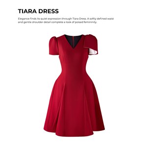 Elegante Vestido de Diseñador para Mujer con Cuello en V y Detalle de Lazo |   Vestido Tiara para Citas Románticas y Fiestas |   LAVIEM - Product Image 6