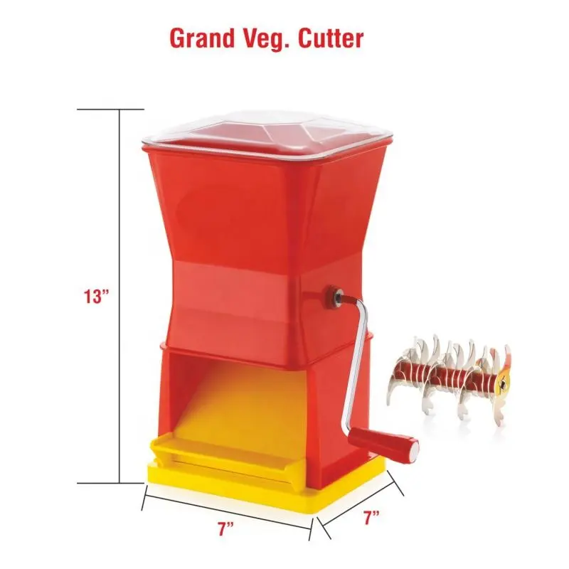 Mutfak yardım plastik büyük kare kırmızı renk için eşsiz aracı meyve sebze biber kıyma gıda parçalayıcı rende