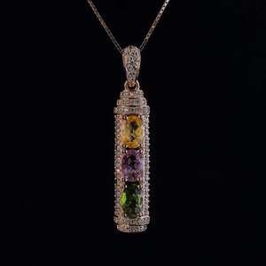 CONCEPTION Venta al por Mayor de Fábrica, Colgante Ovalado de Plata 925 Chapado en Oro Rosa de 14K para Mujer, Colgantes Finos y Dijes - Product Image 2