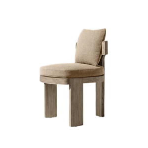Contemporary Outdoor Dining Chair Solid Teak Premium Curved Armrest Comfortable Upholstered Seat Furniture Garden Patio - Product Image 5