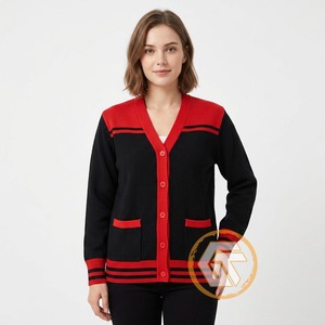 Cardigan d'hiver en acrylique brodé à col en V Delta, vêtements grecs de haute qualité pour la sororité Sigma, pulls respirants pour femmes - Product Image 4