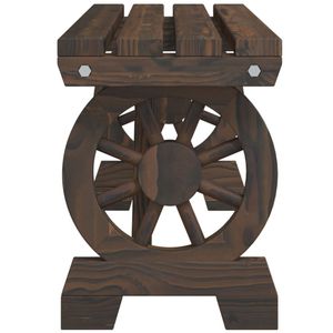 Juego de 2 Bancas de Jardín Duraderas de Madera de Abeto Sólido, Diseño Estándar Quemado - Product Image 5