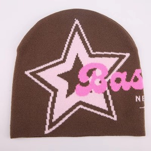 Custom Logo <b>Winter</b> Beanie Hat Blank Unisex Satin Lined Beanie 100% Acrylic Cuff Jacquard Beanies - Product Image 5