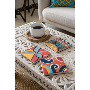 MDF Printed Coasters Durable Enamel Coated <b>Table</b> <b>Protection</b> for Home Kitchen Dining Coffee Moisture Resistant Promotional Decor - Product Image 6