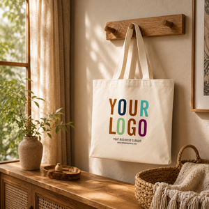 Premium Eco-Friendly Lightweight Minimalist Cotton <b>Canvas</b> <b>Tote</b> Bag Long Shoulder Handles | Custom Printed Shopping Bag - Product Image 2