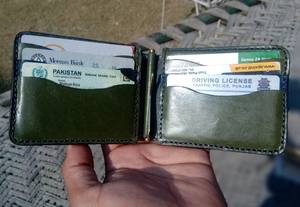 กระเป๋าสตางค์หนีบเงินทำมือสไตล์วินเทจ ใส่บัตรเครดิต ดีไซน์บางเฉียบ เรียบง่าย หนังแท้ ใช้ได้ทุกวัน เหมาะสำหรับทุกเพศ - Product Image 3