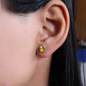 Hermosos y Elegantes Pendientes de Plata de Ley 925 con Citrino Amarillo para Mujeres y Niñas, Ideales para Bodas y Fiestas - Product Image 1