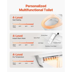 Toilette intelligente allungata con sedile riscaldato per rinfrescare la toilette intelligente - Product Image 2