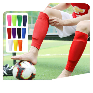 Manchons de compression sans pieds pour hommes, couleur unie, absorbant la transpiration, pour football et protection des tibias - Product Image 6