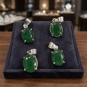 Perles de jade vert bohème authentiques, facettées, ovales, pour la fabrication de bijoux, collier bohème d'été, cadeau - Product Image 1