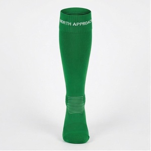 North Approach <b>Knee</b> <b>High</b> <b>Socks</b> Green Solid Breathable Soccer Football <b>Socks</b> for Adults - Product Image 1
