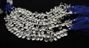 ลูกปัดคริสตัลควอตซ์ธรรมชาติทรงลูกแพร์ AAA ขนาด 7x10 มม. ลูกปัดคริสตัลควอตซ์ทรงลูกแพร์เจียระไนสำหรับทำเครื่องประดับ - Product Image 3