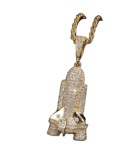 Pendentif fusée diamant Moissanite en argent sterling 925 Pendentif fusée personnalisé et autres bijoux en diamant - Product Image 2