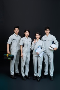 ชุดคลุมทำงานผู้ชาย FMF ระบายอากาศได้ดี ป้องกันไฟฟ้าสถิตย์ แขนสั้น สีเทากรมท่า ผลิตจากโพลีเอไมด์ - Product Image 3