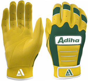 Gants de frappeur de baseball en cuir de qualité supérieure, légers, durables, antidérapants, avec fermeture auto-agrippante, jaune et vert - Product Image 4