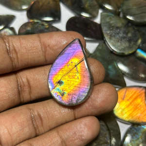 Labradorite Flashy bleu naturel pierres précieuses en vrac forme de poire lisse Cabochons de grande taille pour la fabrication de bracelets et de colliers de bijoux - Product Image 1