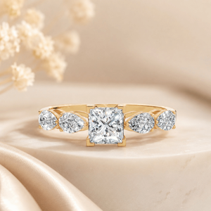 Bague en Or 18K de Luxe de Haute Qualité avec Diamant Solitaire, Taille Princesse, Taille Poire, Multi-Pierres, Diamant de Laboratoire Certifié IGI, Vente en Gros OEM, Bijoux Fins - Product Image 1